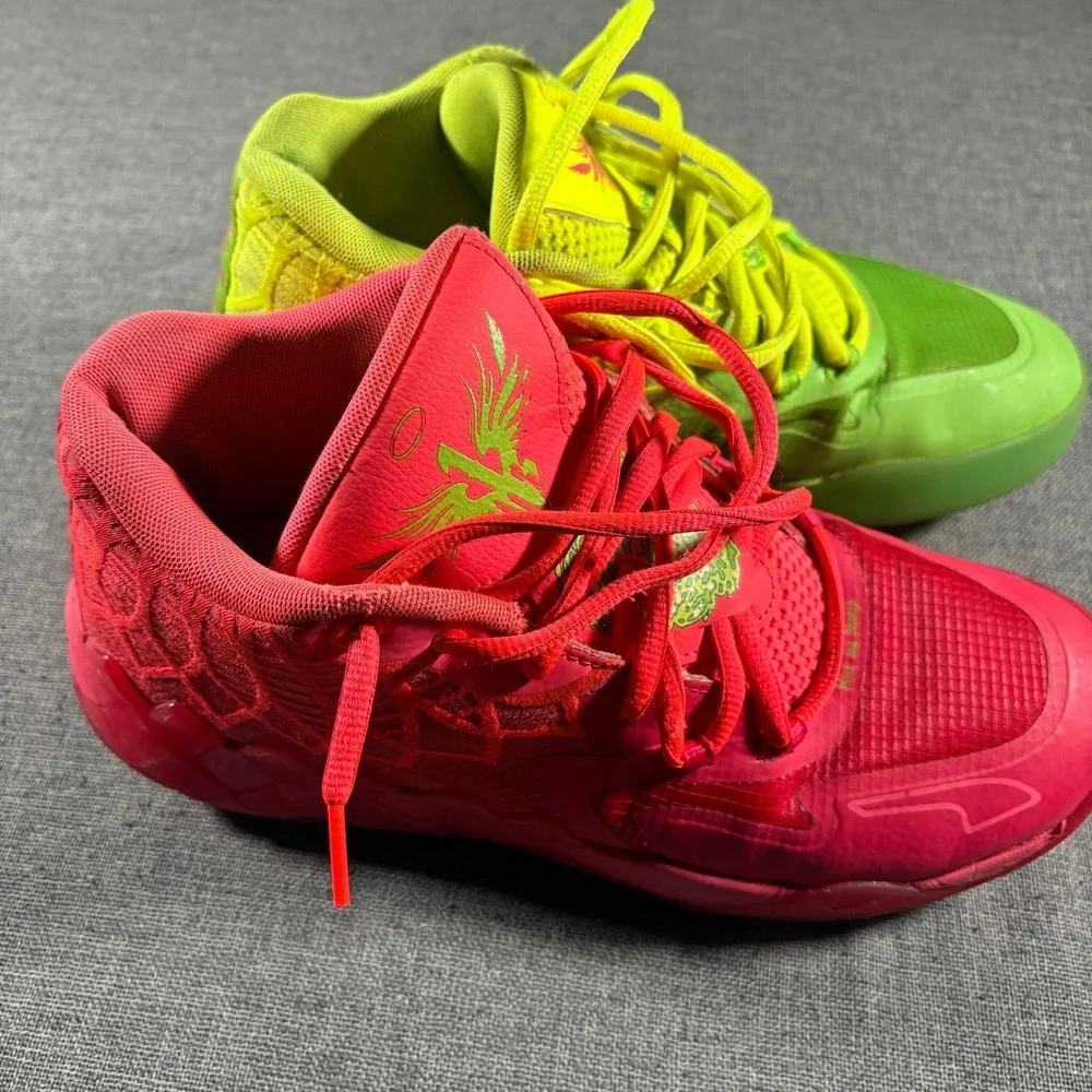 Puma MB.01 Rick and Morty Men 10 Green Red Mismatched Basketball Shoes 376682-01
